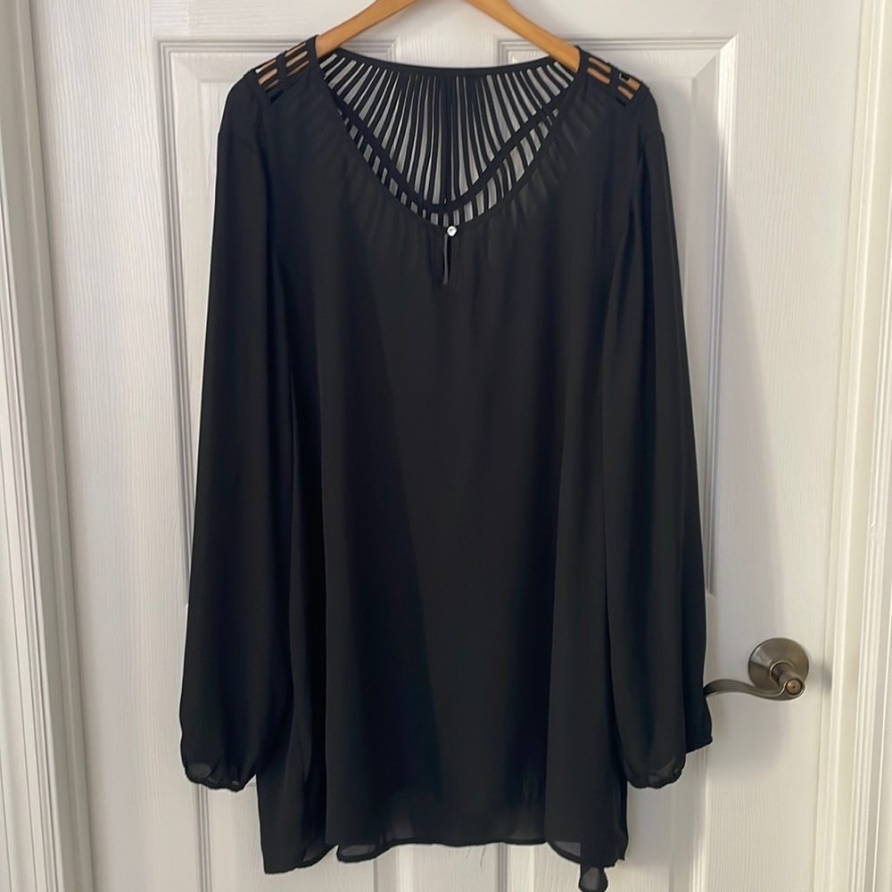 Torrid black long sleeve blouse